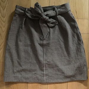 High Rise Burnt Orange and Brown Plaid Skirt